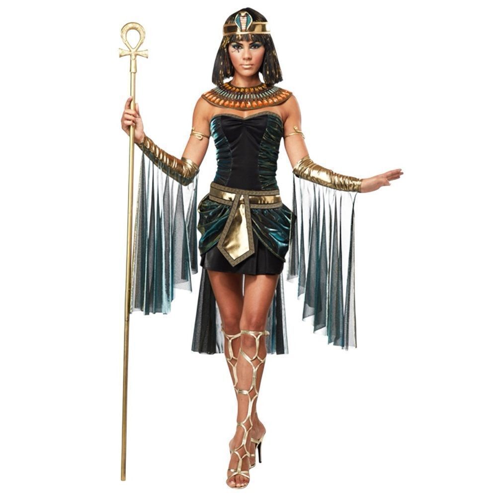 Eye candy Egyptian Goddess Costume Dress Deluxe Costume with Gold Accents size M